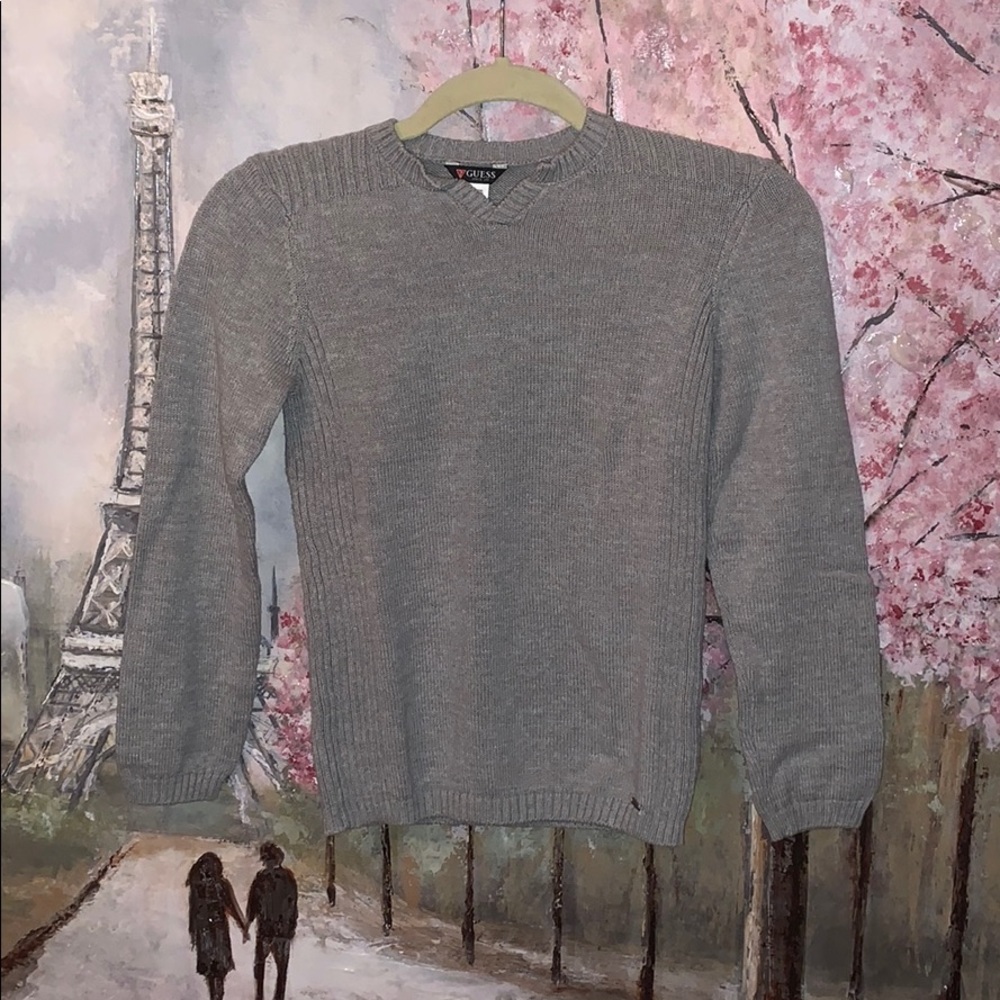 Guess grey knit sweater youth sz 10